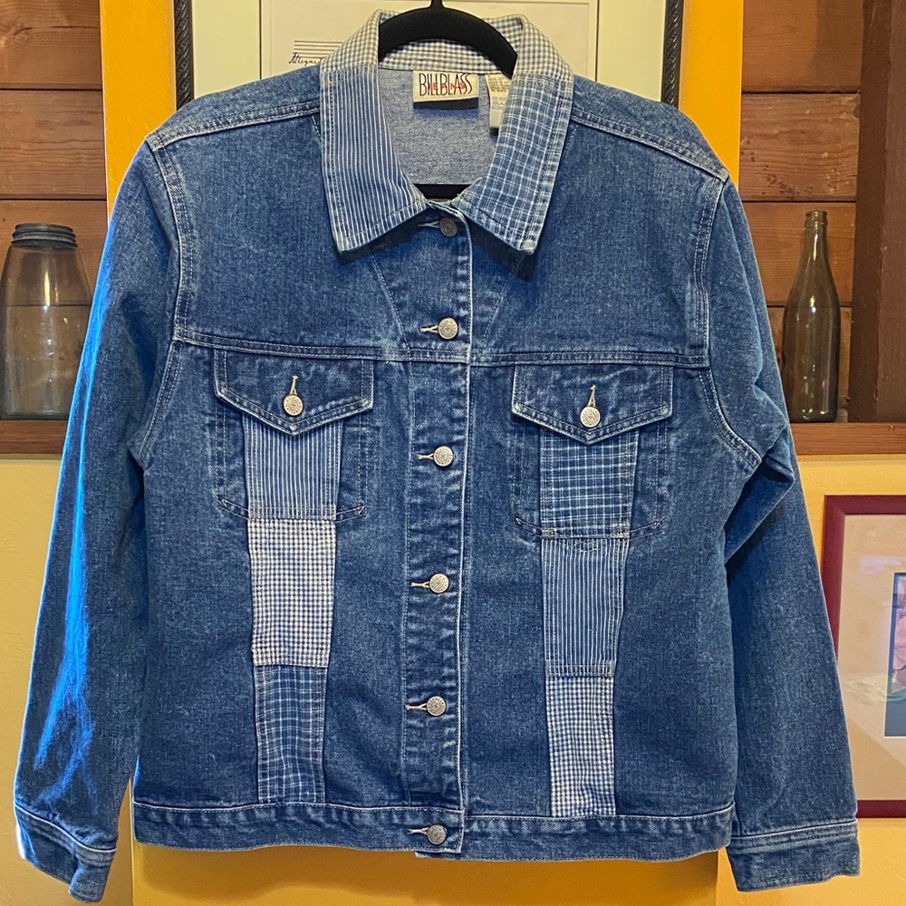 Vintage BILL BLASS Jeans Denim Patchwork Jacket